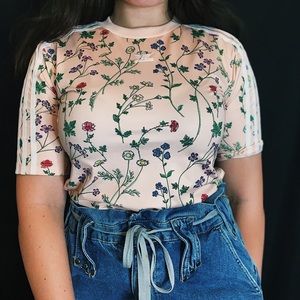 💝Adidas pink floral bodysuit💝